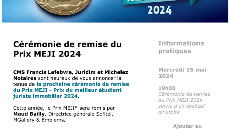 Save The Date | Cérémonie de remise du Prix MEJI 2024