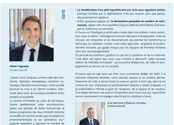 Newsletter Michelez Immobilier – Novembre 2025