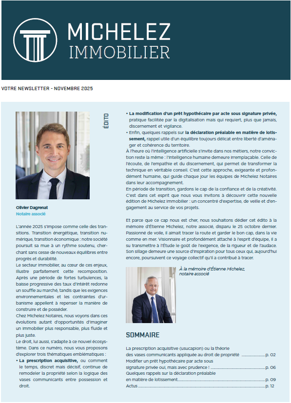 Chers abonnés,
 
Nous sommes vraiment ravis de vous retrouver pour le retour de notre newsletter Patrimoine !
Ce mois-ci, nous vous invitons à découvrir une édition résolument tournée vers l'avenir, où l'anticipation de la transmission de l'entreprise familiale est au cœur des réflexions.
Même si l’actualité peut sembler mouvementée, nous avons choisi de nous fixer un cap : celui d’être positifs ! 🌿
Au sommaire :
•	Comment trouver le juste équilibre au sein des familles d’entrepreneurs,
•	Les clés d’une transmission réussie et les outils à connaître,
•	Le régime Dutreil, un atout fiscal majeur,
•	Les enjeux de gouvernance pour pérenniser l’entreprise familiale,
•	Et bien sûr, les actualités de nos équipes !
 
Bonne lecture et merci pour votre fidélité !